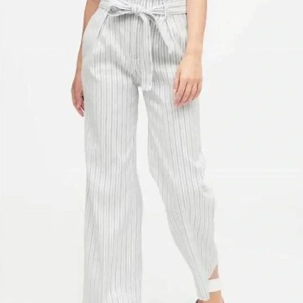 NWT BANANA REPUBLIC LINEN‎ Blend High Rise Tie Waist Flattering Pants Pockets 8L